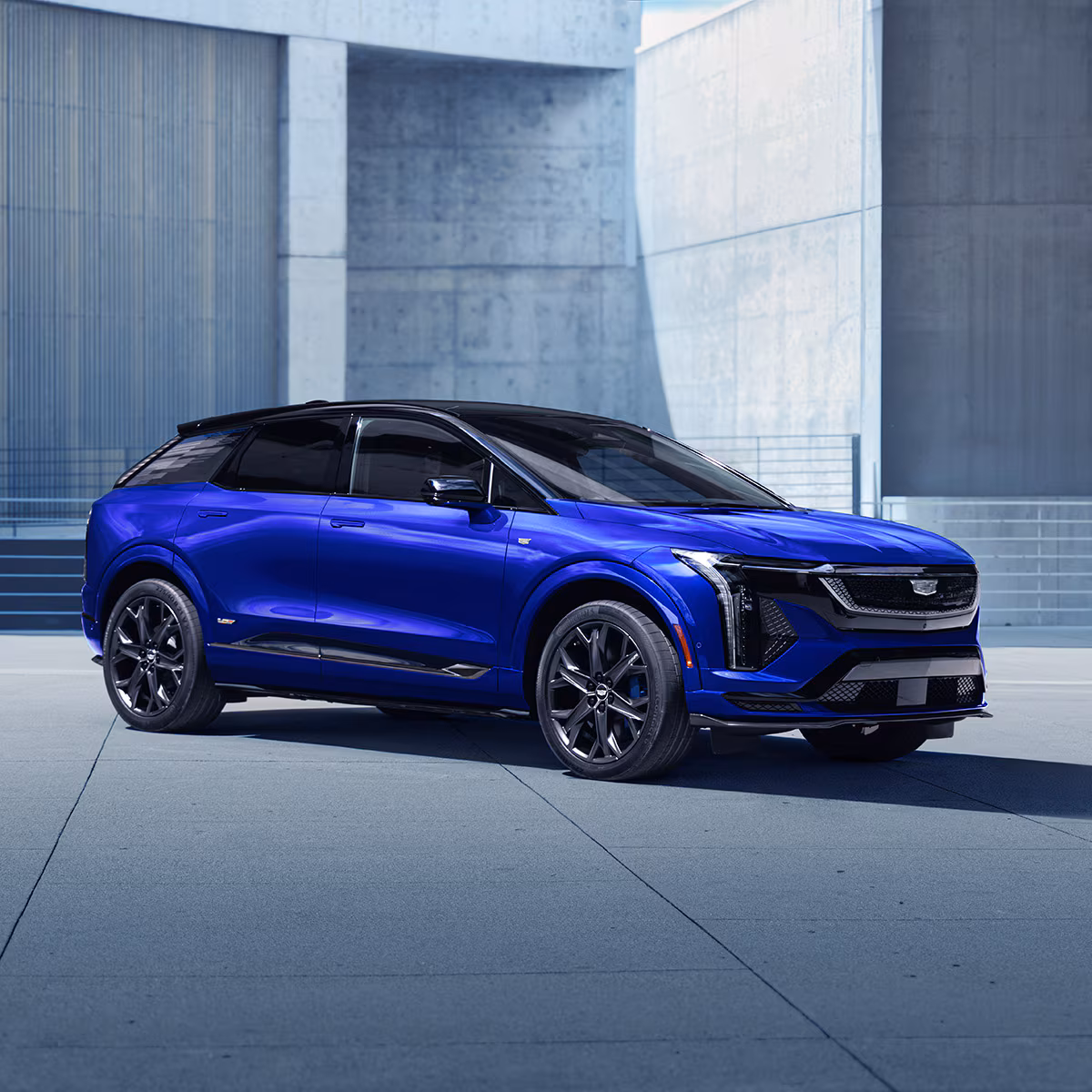 Blue 2027 Cadillac OPTIQ-V high-performance electric SUV